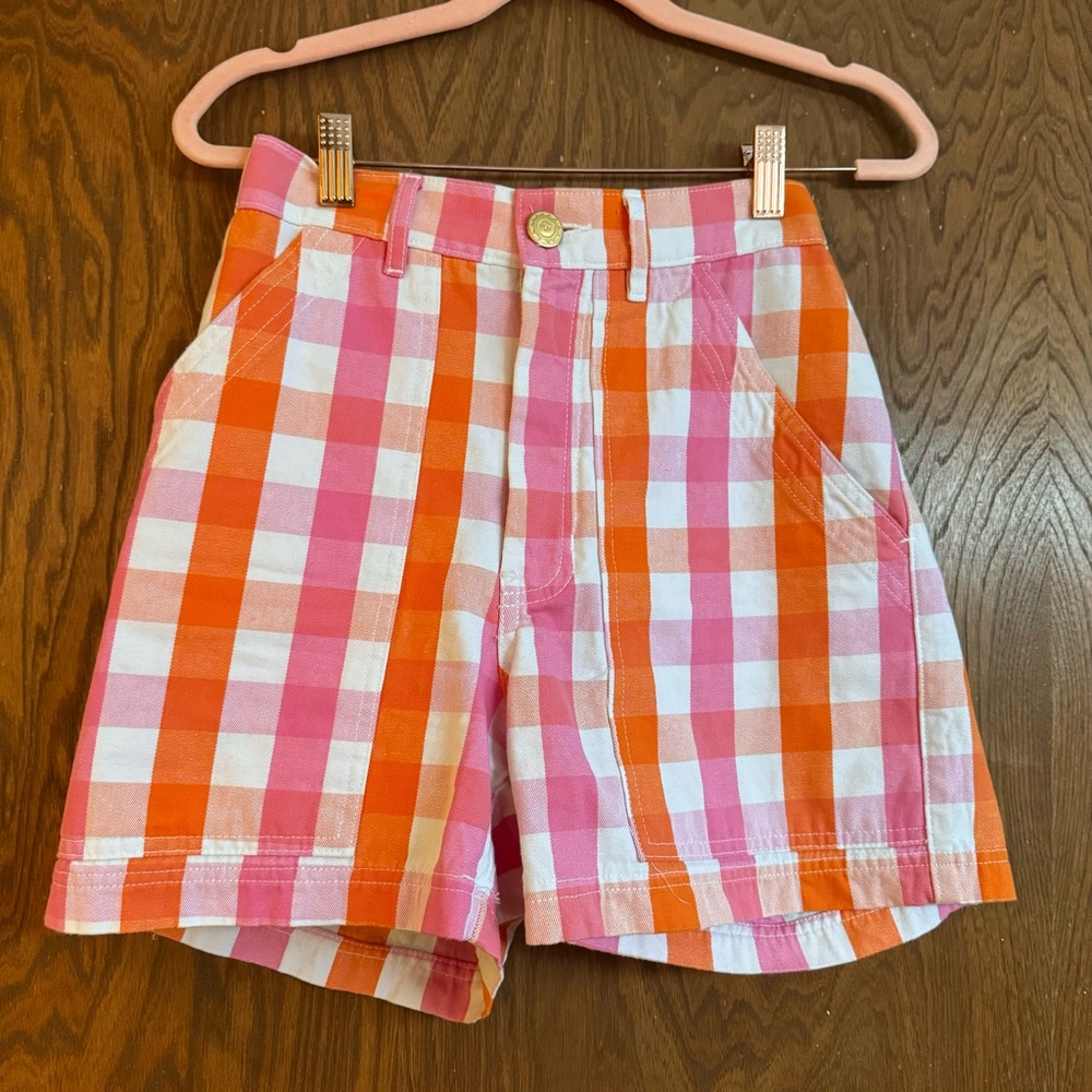 Big Bud Press Gingham Work Shorts Pink Size Extra Extra Small